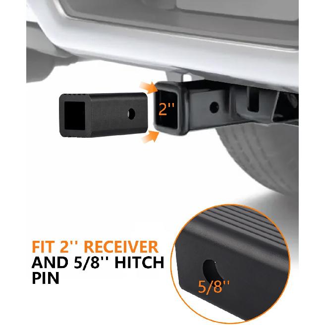 2'' Class III/IV to 1-1/4'' Class I/II Receiver Hitch Adapter ert Sleeve Mount Adapter 2'' to 1/4'' Trailer Receiver Converter for Bike Rack and