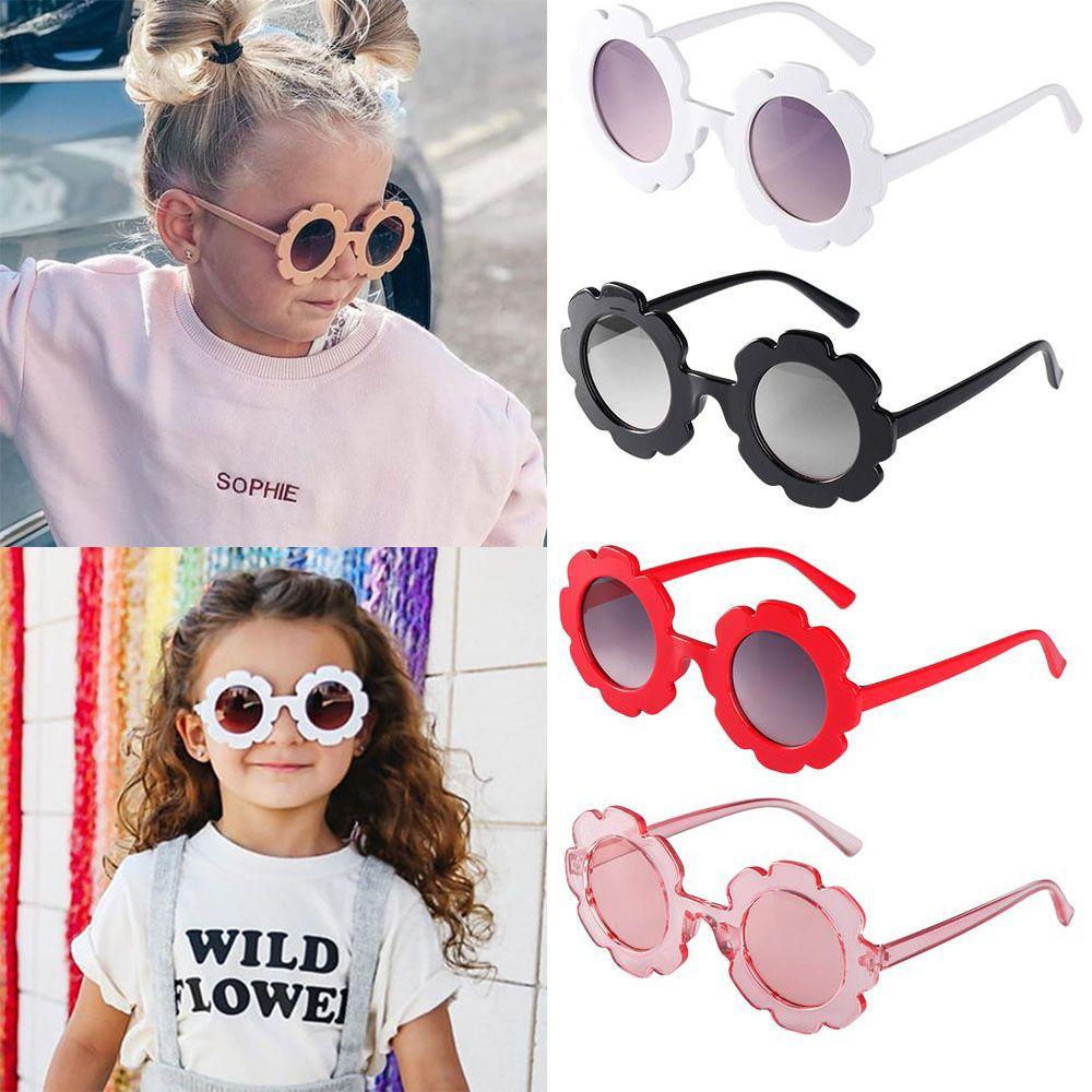 Girls Cute Streetwear Eyewear Outdoor Product Vintage Flower Shape Sun Glasses Children Sunglasses