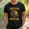 The funny bearded dragon funny Tshirt  this is my happy expression a shortsleeved roundneck streetwear top