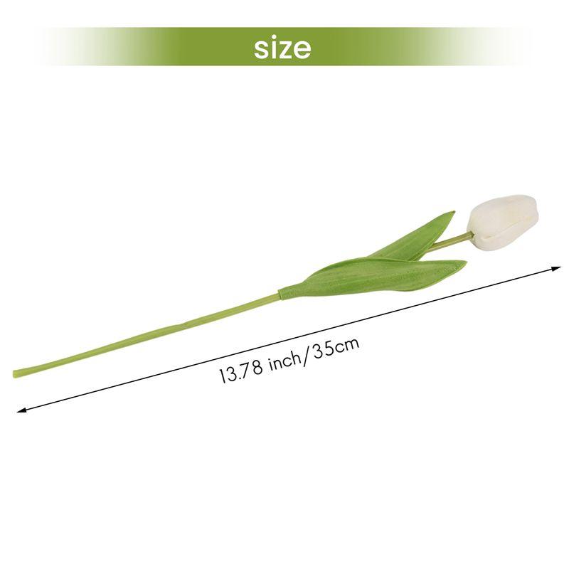 ABUL-20Pcs White 13.8Inch Artificial Tulips Flowers For Party Decoration,Wedding Home Decoration