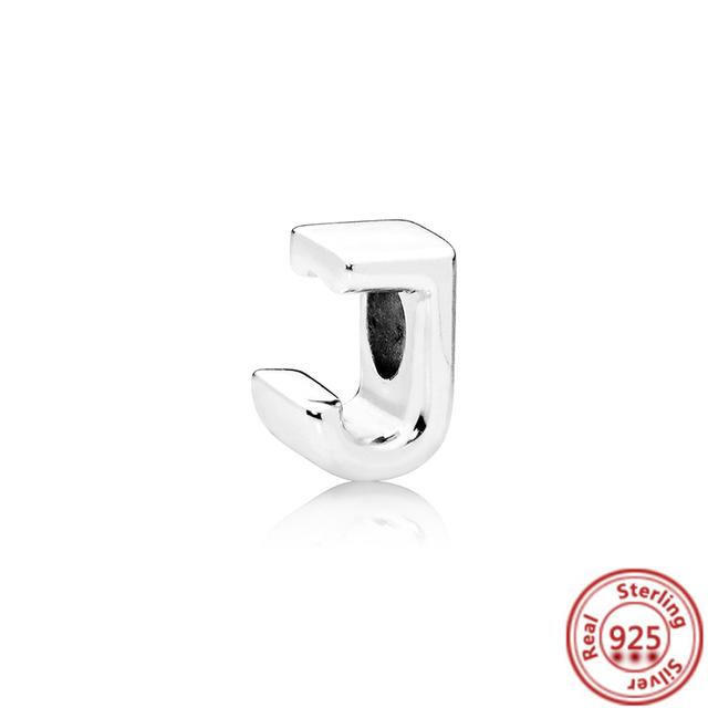 Новые 100% стерлингового серебра 925 пробы, буквы алфавита A-Z, очаровательные бусины, подходят для новых подвесок, браслетов, подвесок, женских ювелирных изделий