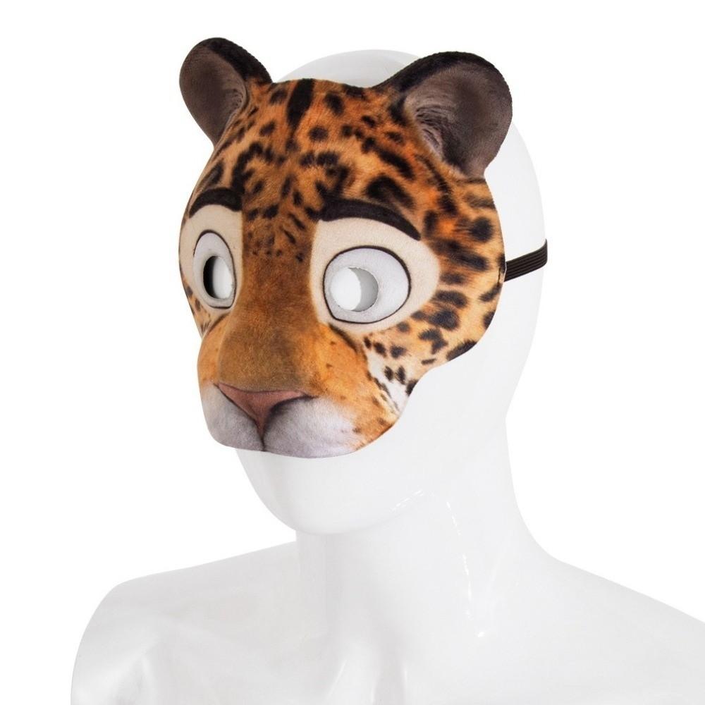 EVA Animal Mask Half Face Tiger Plush Mask Funny Halloween Mask Masquerade