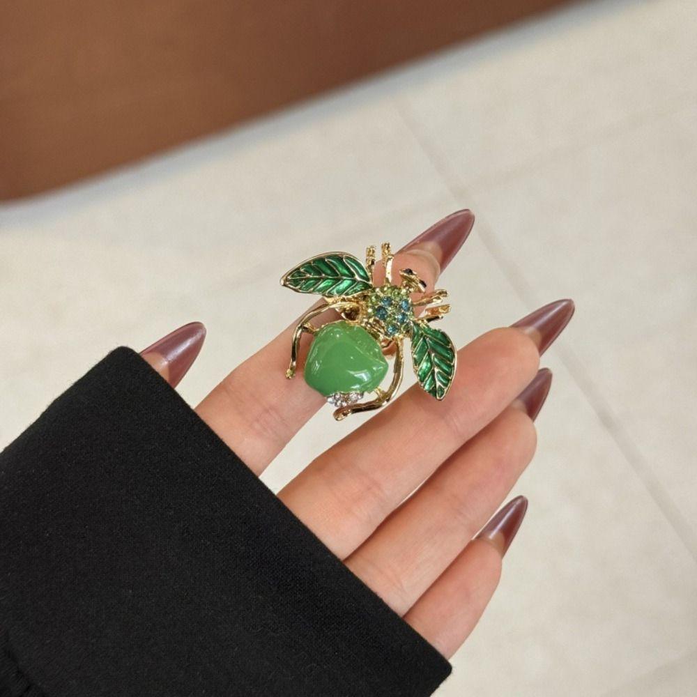 Geometric Insect Drip Oil Ring Korean Style Chunky Enamel Ring Personality Enamel Fruit Ring  Gift