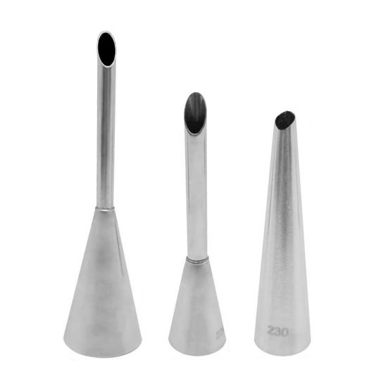 Набор кондитерских насадок из нержавеющей стали Легкие инструменты для украшения выпечки и глазури с 3 длинными насадками для эклеров Набор для украшения эклеров