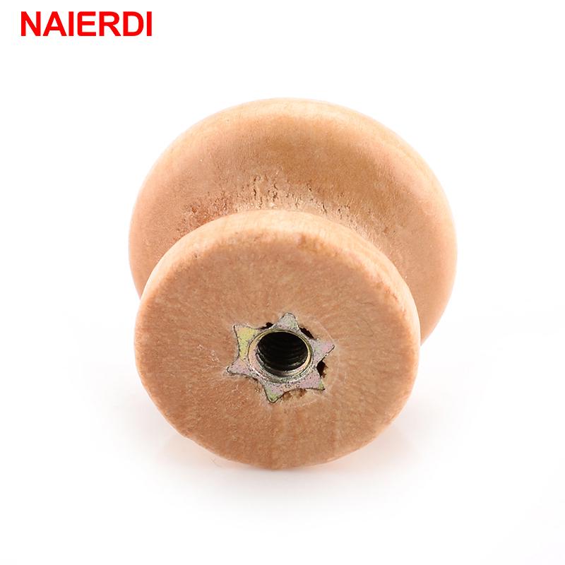 10 шт. ручки NAIERDI из натурального дерева, ручки для ящика шкафа, дверные ручки, ручка для коробки