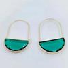 Ювелирные изделия Зеленый кристалл полукруг Серьги Украшение Прозрачные хрустальные серьги