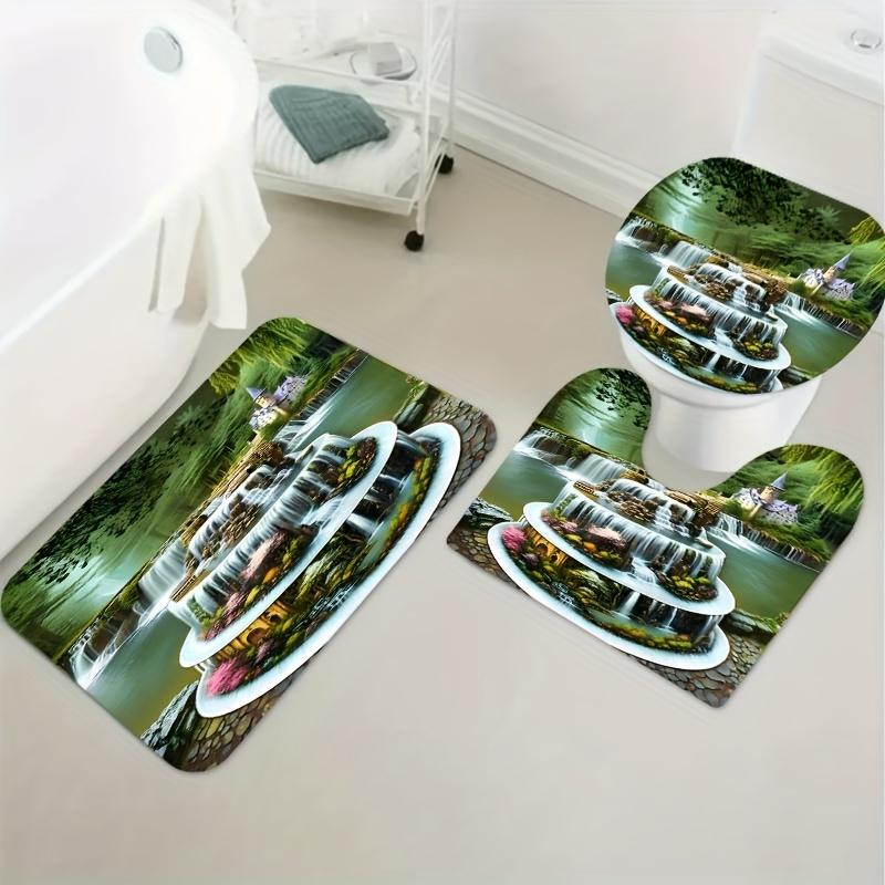 Красивые горные водопады узор занавески для душа геометрические полосы шторы для ванной комнаты аксессуары набор занавеска для ванны с крючками водонепроницаемые