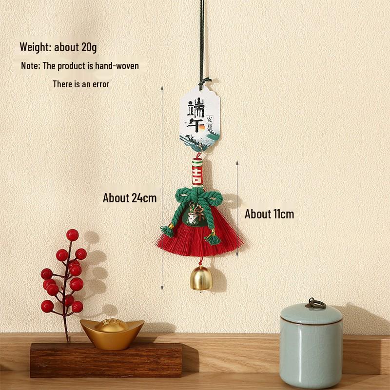 2026 Dragon Boat Festival Mugwort Fan Pendant & Indoor Sachet Bells for Door Handle and Decoration