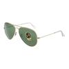 RayBan Logo On the Mirrored Side of the Metal Aviator Sunglasses for Unisex Couples In Gold