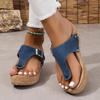 Fashion Fashion Clip Toe Wedge Sandals for Women Buckle Decor Chunky Platform Slippers Woman Summer Thick Bottom Beach Flip Flops Female
