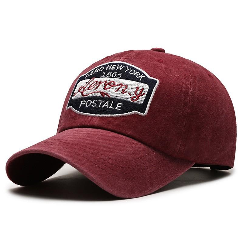 Fashion retro washed old letter curved brim baseball cap men and women outdoor travel sunshade sunscreen cap