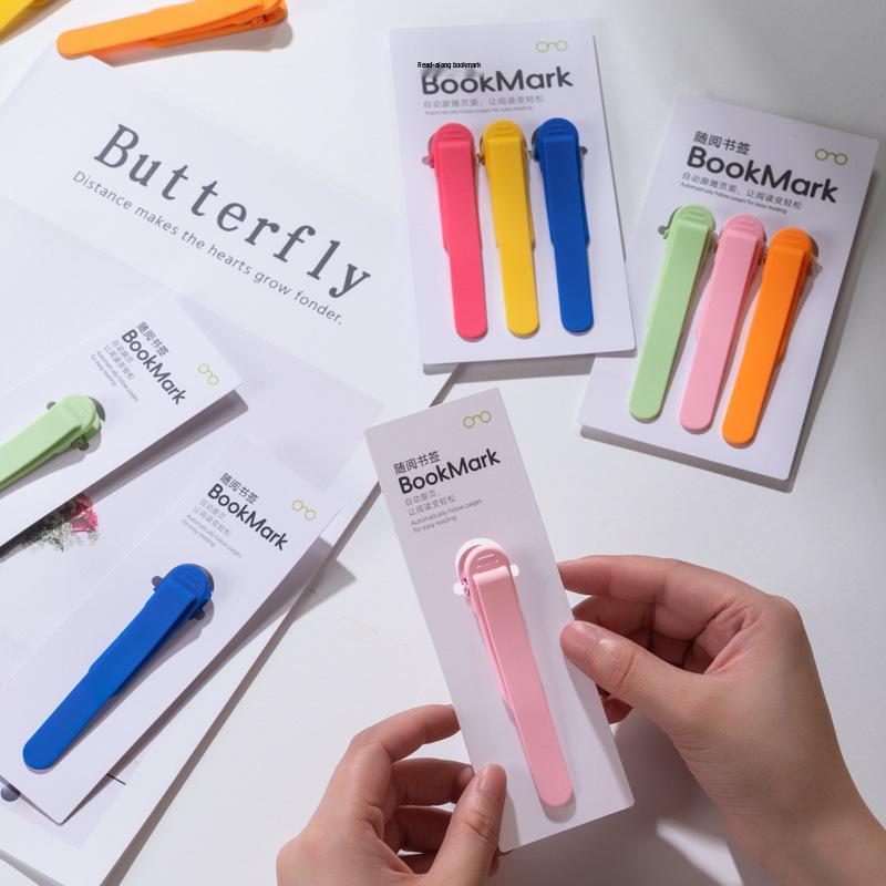 Automatic Silicone Page Holder: Durable, Non-Deforming, Multifunctional Bookmark for Students