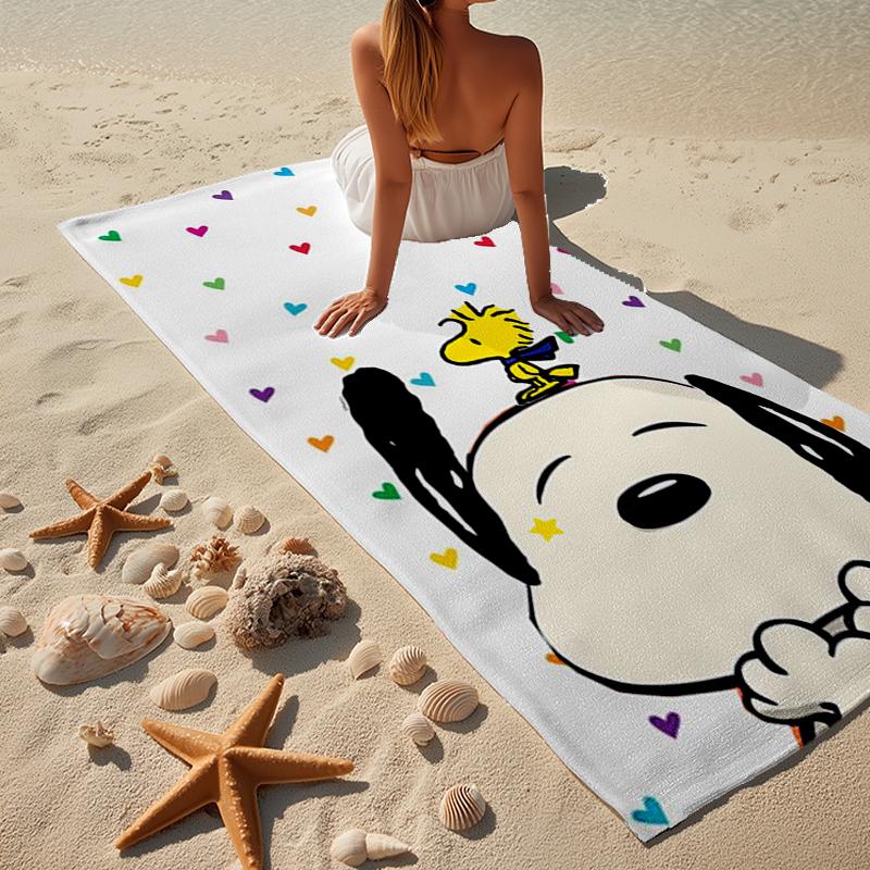 Snoo-dog Heart Background Beach Towel, Super Soft Microfiber, Gift for Her/Him, Birthday, for Pool, Beach, Travel, Home Decor Fan gifts