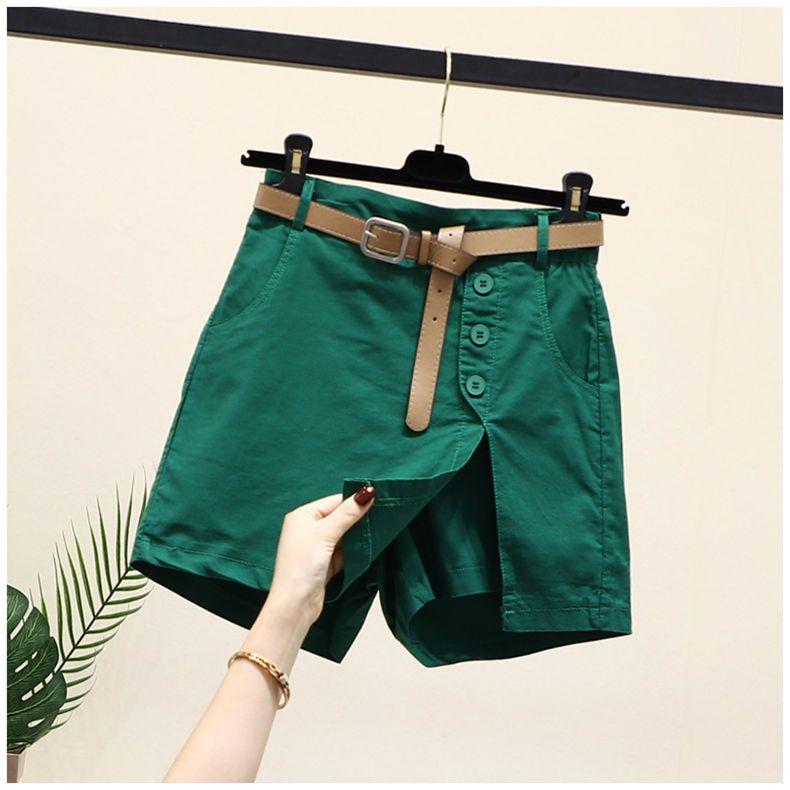 Women's Summer Casual Shorts, Korean Style A-Line Shorts with Elastic Waistband, Fashionable and Slimming