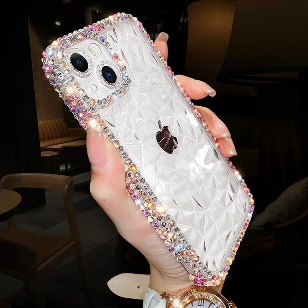 Роскошный чехол с бриллиантовым блеском для iPhone 13 12 11 14 15 16 Pro Max X Xr Xs 8 7 16 Plus, прозрачный, ударопрочный, мягкий чехол из ТПУ