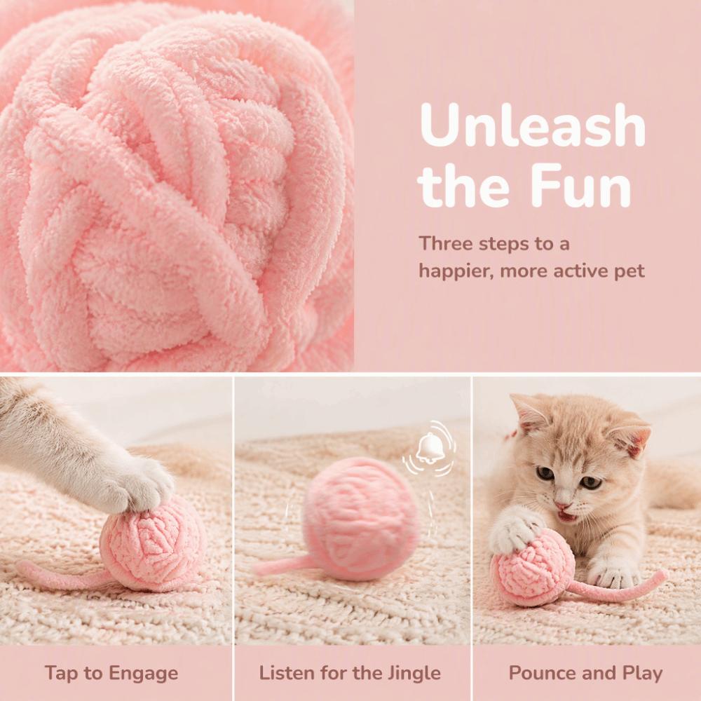 With Bell Cat Yarn Ball Toy Bite Resistance Pet Ball Toy for Cats Kittens Puppies