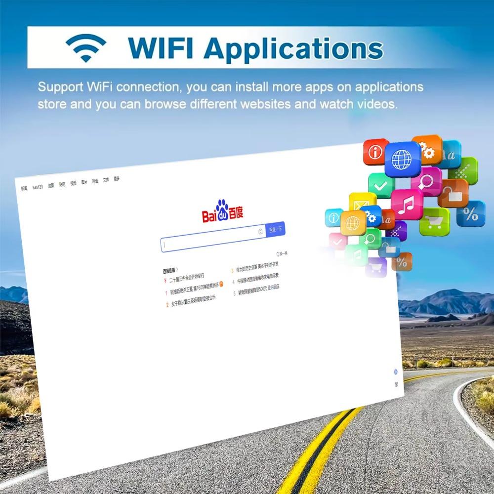 10'' 2din Android Universal Car Radio Stereo Player FM BT GPS WIFI Carplay Android Auto MIrrorlink Reversing Function DVR Record