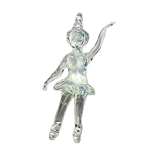 Clear Ballerina Pendant 3D Hand Blown Glass Ballet Dancer Hanging Accessories for DIY Earring Necklace Bracelet Keychain