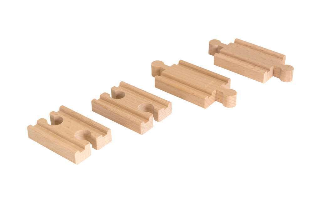 BRIO WORLD Прямой отрезок пути 54 мм (Неровный) [Деревянный игрушечный поезд с путями] 33393