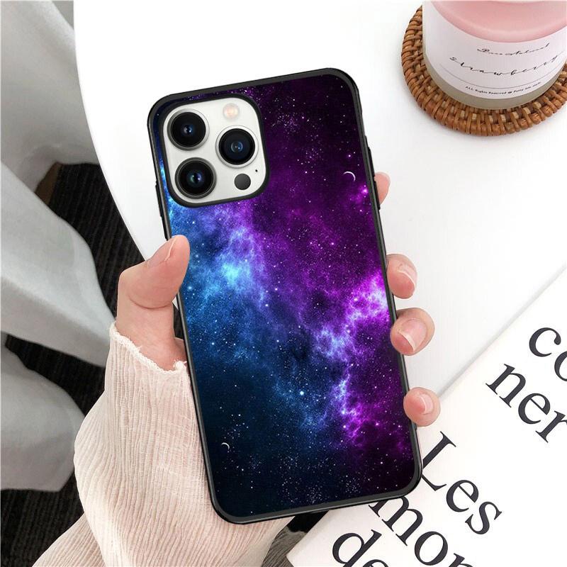 Blue Purple Pink Space Night Sky Phone Case For Iphone 14 13 12 11 Pro Max Case For Iphone 14 13 Pro XS MAX X XR Case