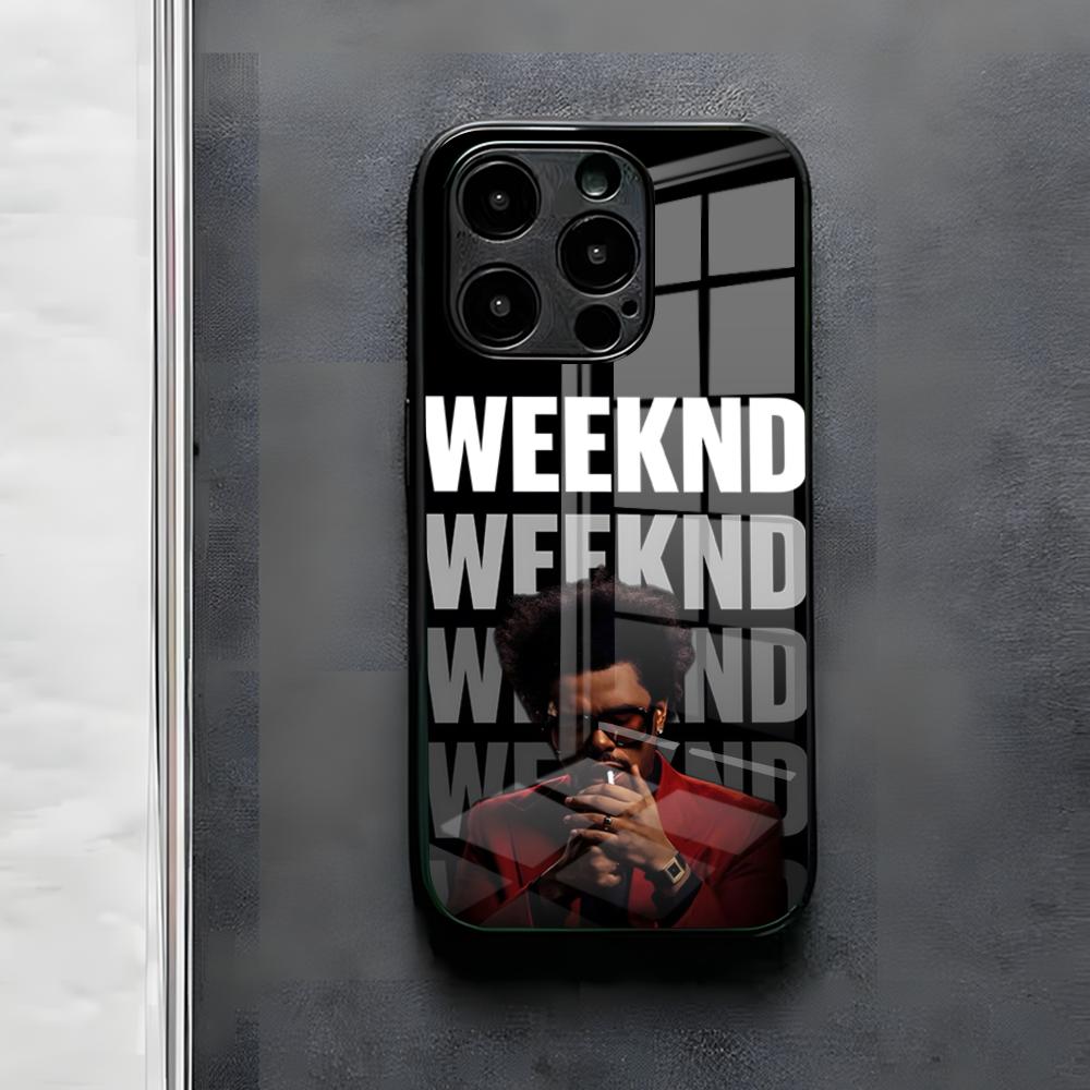 Чехол для телефона W-Weeknd XO Singer для iPhone 17 Air 16 E Pro Max 15 14 13 Mini 12 Pro 11 Max Plus Черная стеклянная крышка