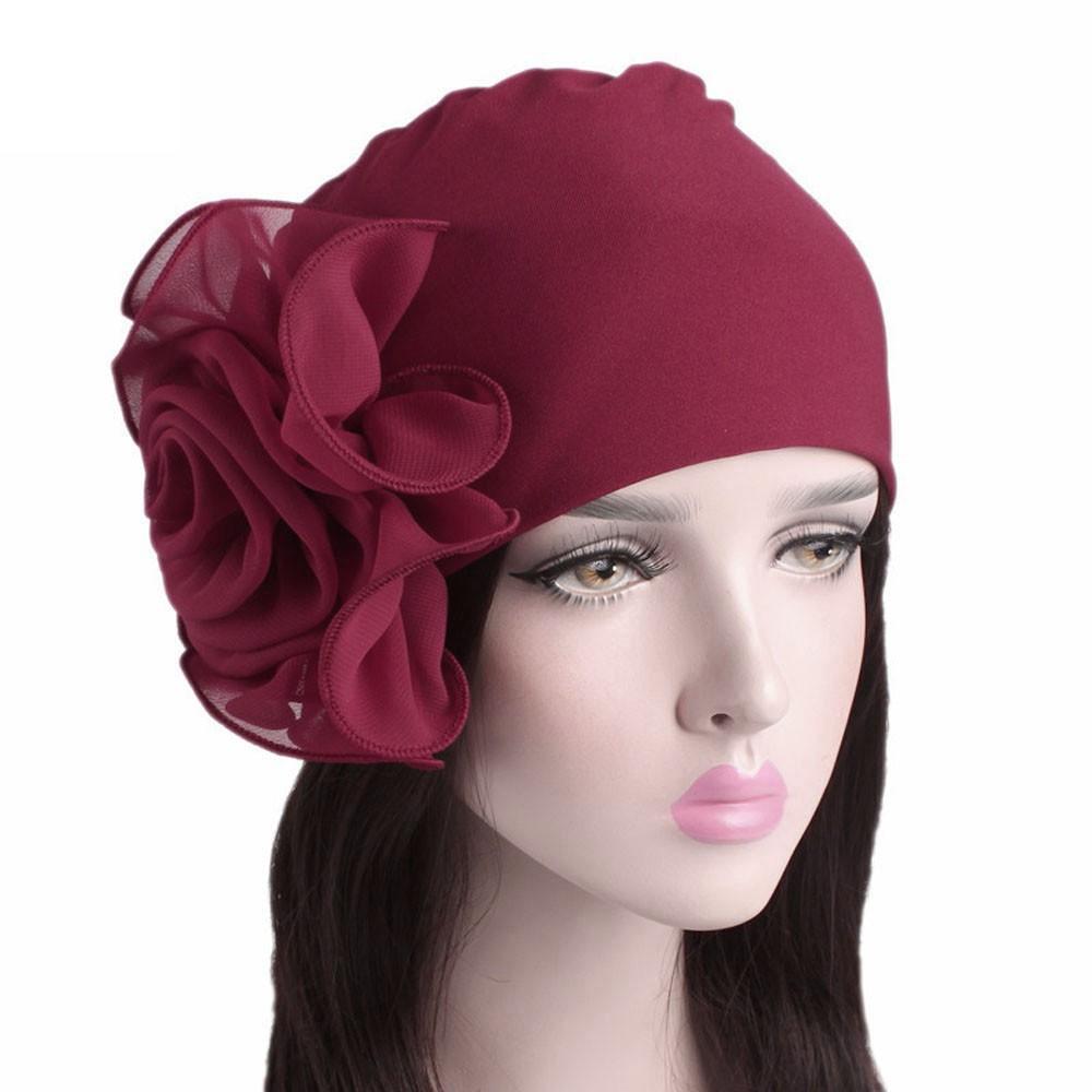 Женщины дамы ретро большие цветы шляпа тюрбан шляпа кепка кепка