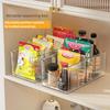Clear Plastic Spice Organizer with Dividers Food Storage Organizer Bins for Seasonings Snack Organizer Pantry Kitchen Organizer