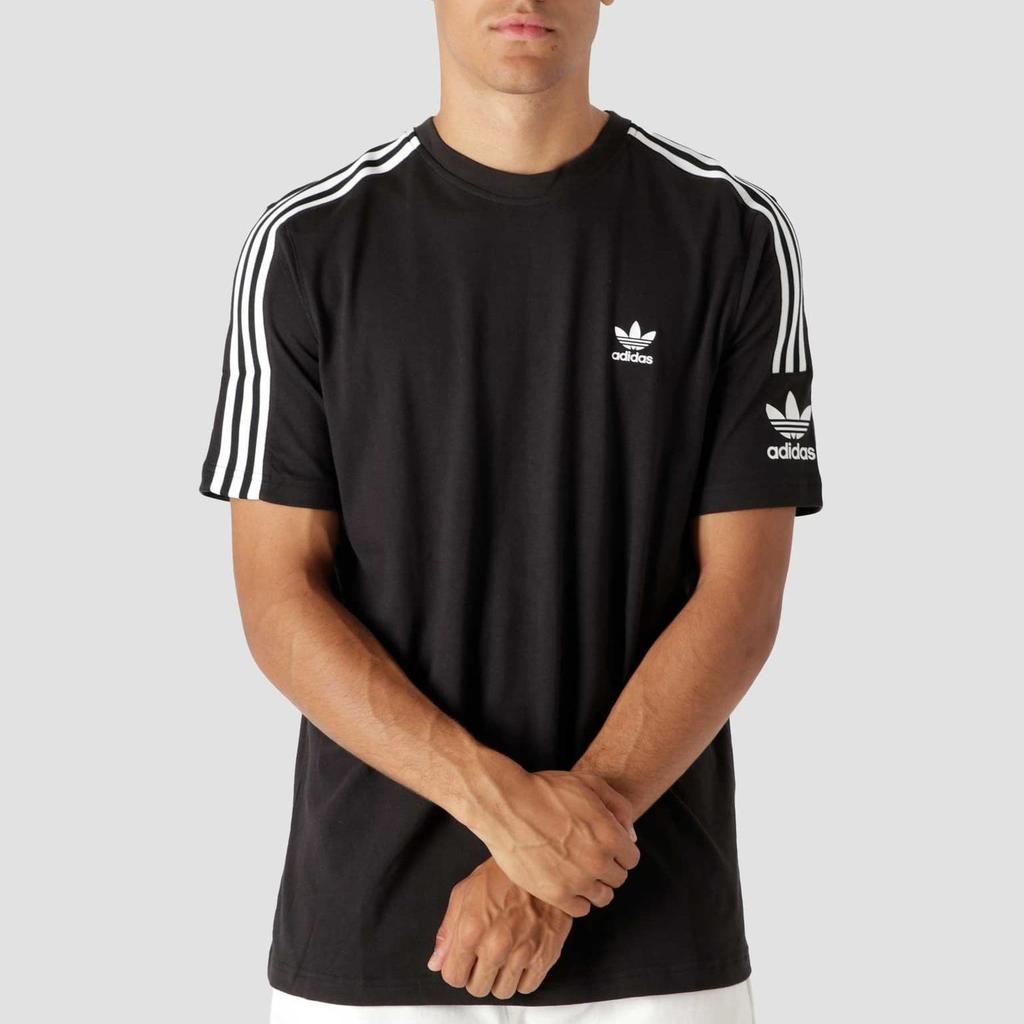Adidas Originals Clover Retro 3-полосная футболка с круглым вырезом и короткими рукавами, мужские топы, черные ED6116