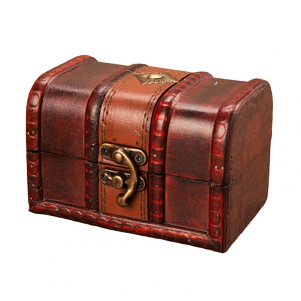 Vintage Treasure Chest Wooden Jewelry Box Antique Jewelry Storage Box  Packaging Box