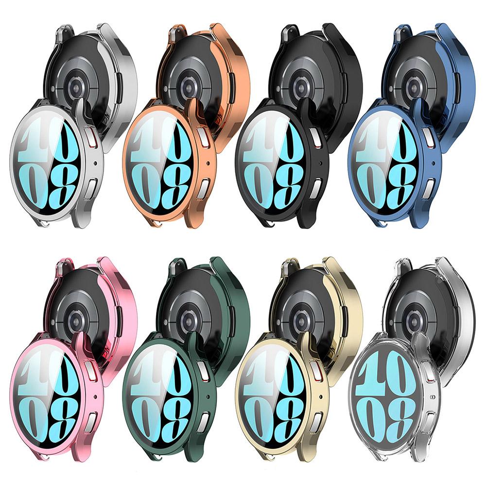 Electroplated TPU Protective Case For Samsung Galaxy Watch 6 40mm 44mm Full Screen Protector Shell Bumper