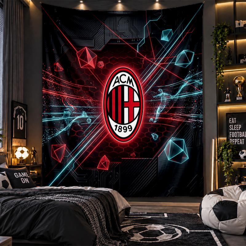 Wall Hanging Tapestry AC Milan Print Cloth for Living Room Bedroom Home Decor