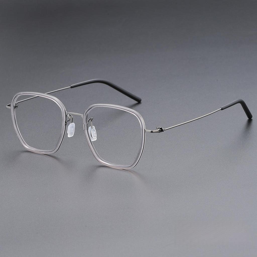 FIRADA Fashion Acetate Fiber Glasses Women Retro Square Titanium Eyewaer Optical Prescription Eyeglasses Frame For Men L9852-C