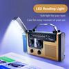 AM FM SW Hand Crank Radio SOS Alarm Bluetooth-compatible Solar Hand Crank Radio LED Flashlight USB Chargiing for Outdoor Camping