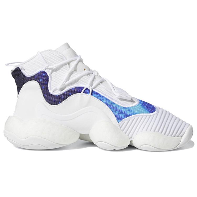 adidas Оригинальные Crazy BYW J Амортизация Высокие Детские Баскетбольные Кроссовки Бело-Синие Подростковые CG6755