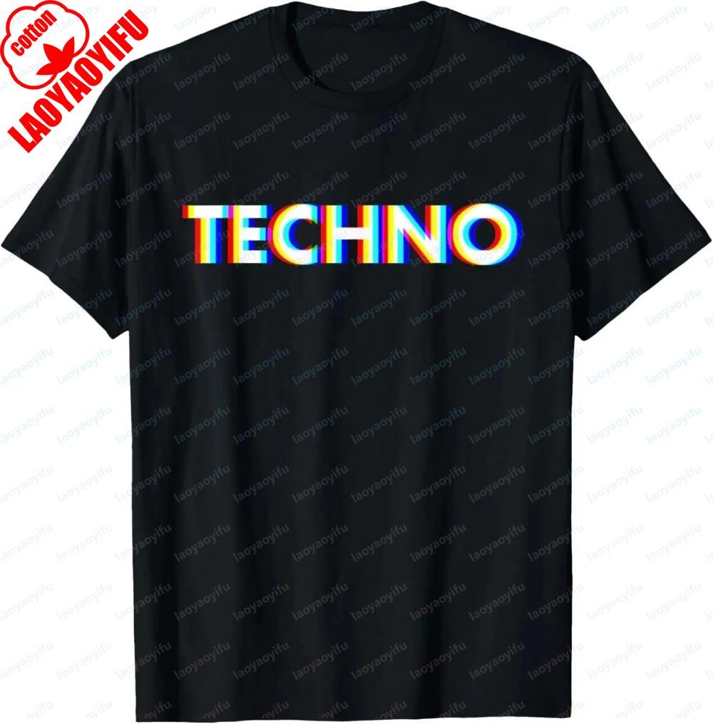 Техно Музыка Оптическая Иллюзия Глитч Триповый EDM Рейв Футболка Винтажная Женская Одежда Y2k Топы Ropa De Mujer Стиль Харадзюку Футболка