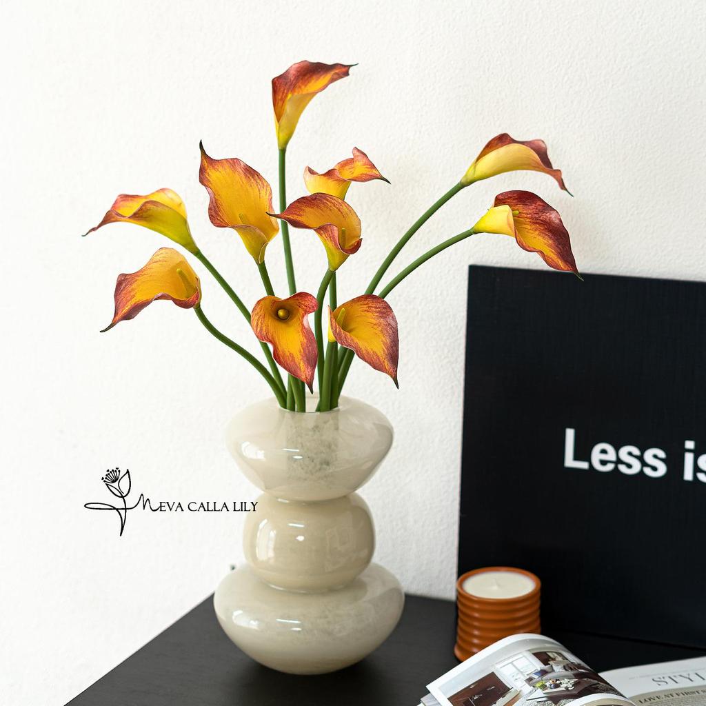 Premium EVA Calla Lily Faux Flower with 47cm Long Stem for Wedding Bouquets & DIY Arrangements