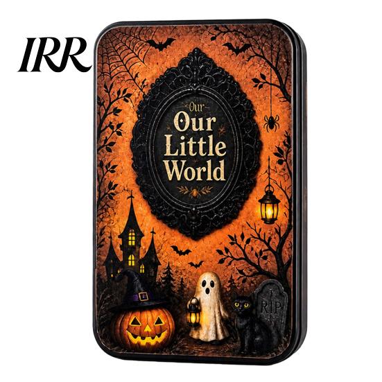 Lace Compartment Tin DIY Mini Photo Frames Silhouette Box, Halloween Miniature Small Storage Picture Display Container for Party Home Decor Box