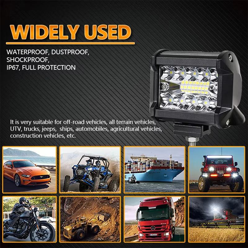 4 inch 60W Work Light Spot Flood Offroad Car Lights Bar Fog Lamp For Jeep Off Road 4X4 ATV UTV Truck Trailer Ship LED Headlights
