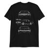 1972 Chevy Monte Carlo Classic Car Outline Short Sleeve Unisex T-Shirt
