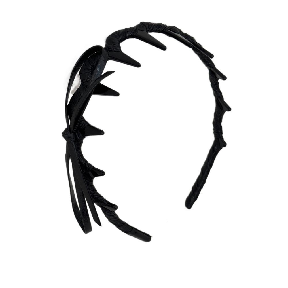 U-образная Волнистая Повязка на Волосы Тонкая Повязка из Искусственной Кожи Ретро Повязка на Голову с Бантом Девочка/Женщина