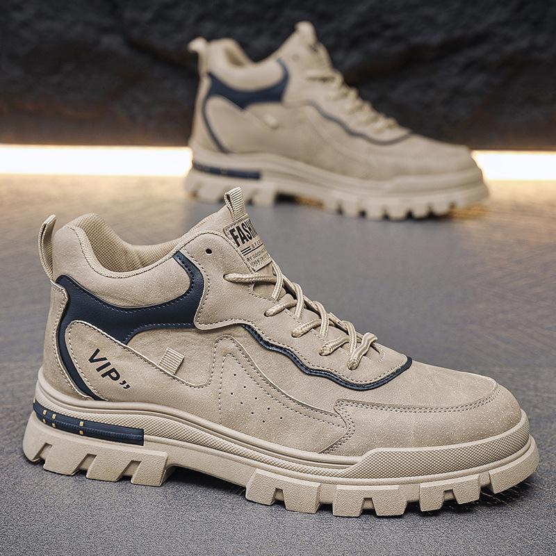 New Men's Martin Boots Thick-soled Trendy Men's Shoes British Style Sports and Casual Shoes Outdoor Single Shoes