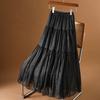 Dimanaf 2025 Летние женские новые юбки однотонные эластичные плиссированные элегантные юбки