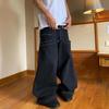 Европейские уличные джинсы JNCO с вышивкой, хип-хоп, свободные, широкие штанины