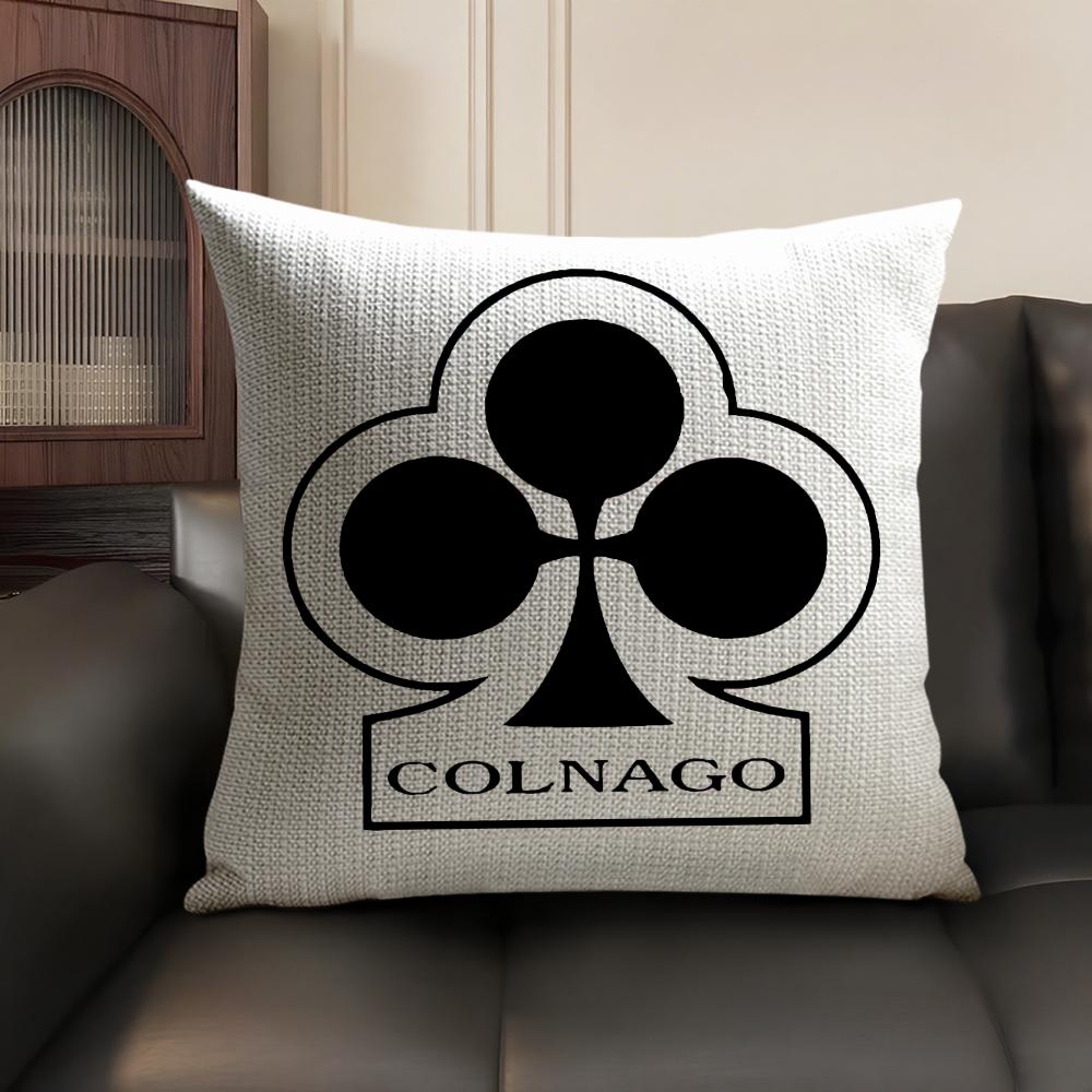 Подушка с логотипом гоночного велосипеда Colnago Летний лен Органическая ткань Двусторонняя печать Наволочка для диванной подушки Домашний декор