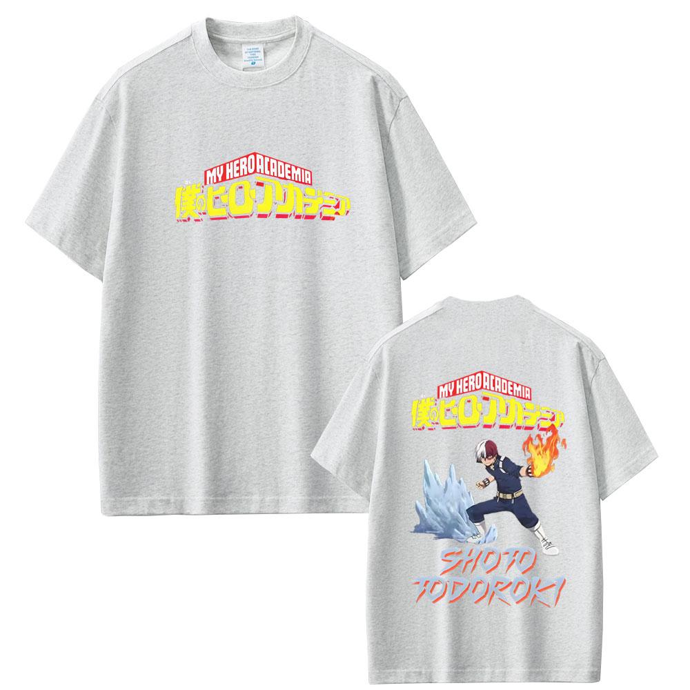 Anime My Hero Academia Todoroki Shoto Graphic T-shirt Male Vintage Casual T Shirts Unisex Women Unisexga Tshirt Unisex Fashion Tees