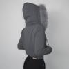 Goth Dark Streetwear Толстовки с капюшоном с воротником из искусственного меха с двойной молнией Пальто с капюшоном Женские повседневные куртки в готическом стиле с карманами Y2K Grunge Fall Cardigan