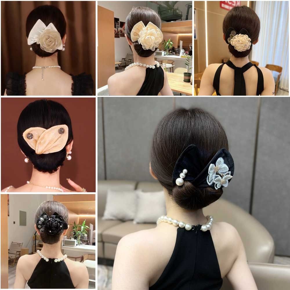 Нескользящая бигуди для волос с гибким ленивым покрытием Элегантная заколка для волос в виде цветка для женщин и девочек