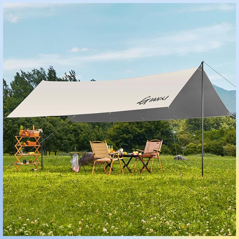 Наружный кемпинговый тент из ткани Оксфорд, посеребренный тент, солнцезащитный крем и непромокаемая солнцезащитная палатка, сверхлегкая портативная палатка