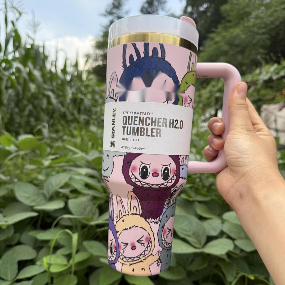 Кружка с трубочкой 40 унций из нержавеющей стали 304, автомобильная кружка для льда, кружка-термос с бантом