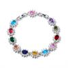 Женский браслет из цветного циркона класса люкс, Браслет «Цветное сокровище» многоцветный